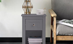 Marable Slim Bedside Table - Grey