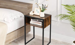 Nawaal Bedside Table - Rustic Brown