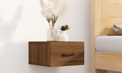 Sereena Wall Mounted Bedside Table - Brown Oak