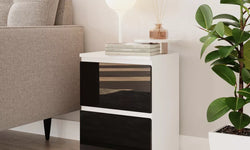 Shaker Bedside Table - White and Black